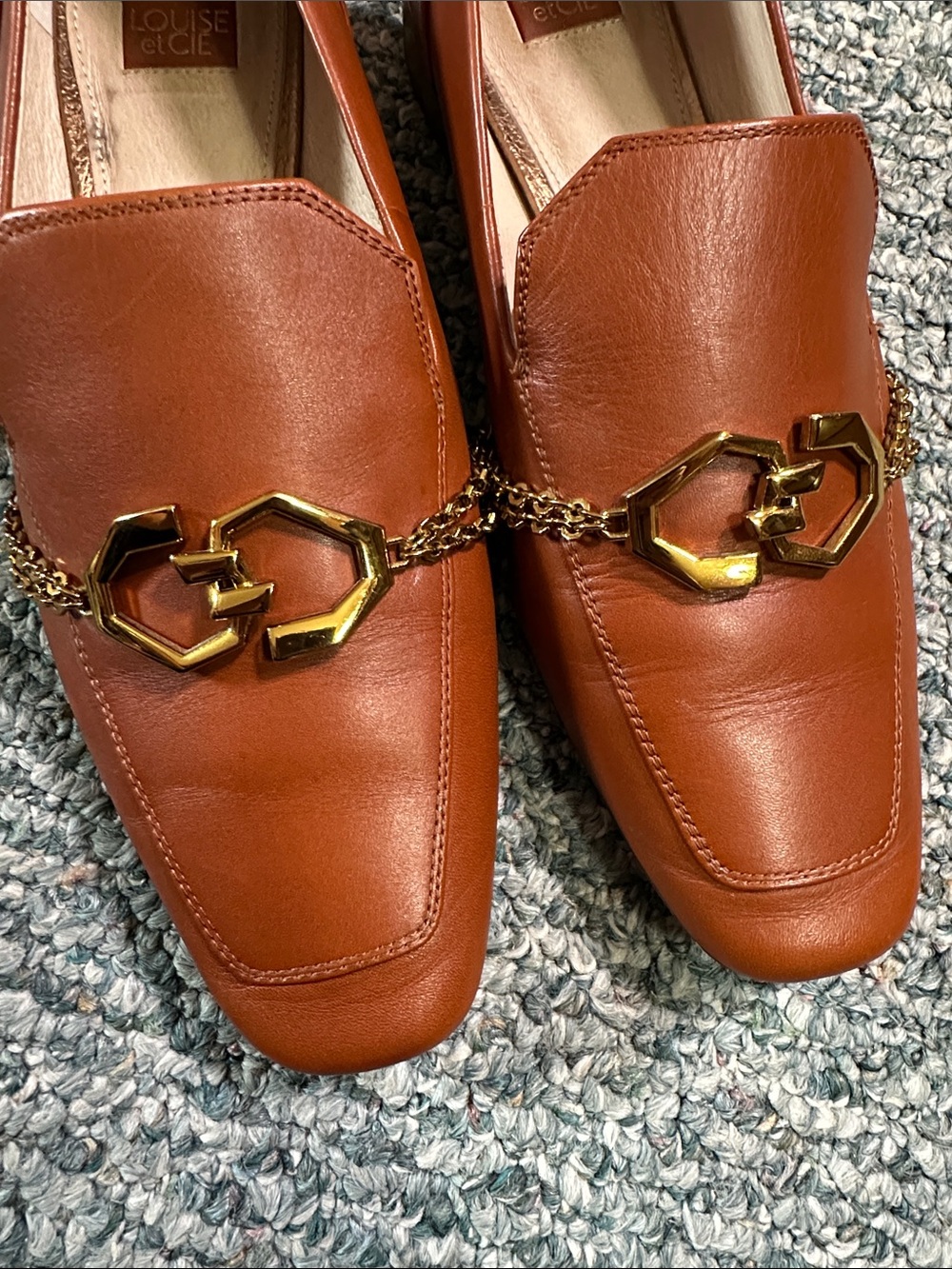 Louise et Cie Women’s Camel Brown Leather Loafers Work Office Business Shoes - Picture 3 of 9